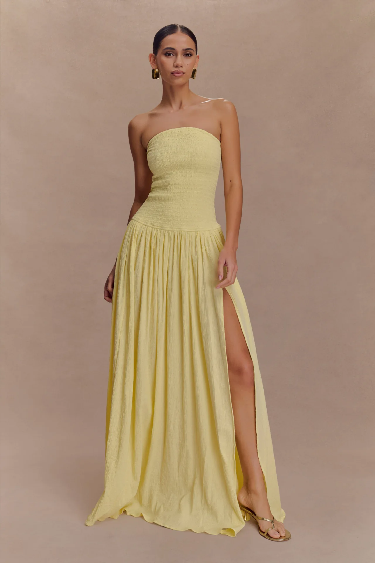 2025 Summer Women's Solid Color Sleeveless Backless Slim Fit Pleated Strapless Jumpsuit Long Skirt Pleated New Style Women