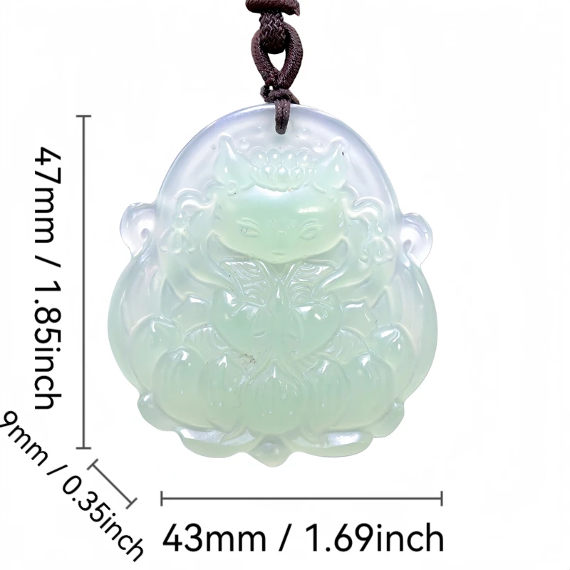 

Кулон-подвеска из натурального нефрита «Девятихвостая лиса» синего цвета, резное украшение из драгоценного камня, подарок для женщин, винтажный модный аксессуар