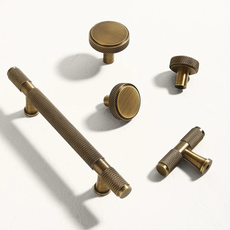 Retro Bronze Brass Cabinet Pull Bar Handles Antique Furniture Door Handle Wardrobe Bars Drawer Knobs