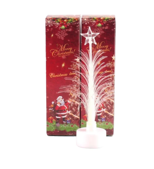 LED Christmas Fiber Tree Colorful Color Changing Night Light Illuminates Christmas Tree Ornament Christmas Gift