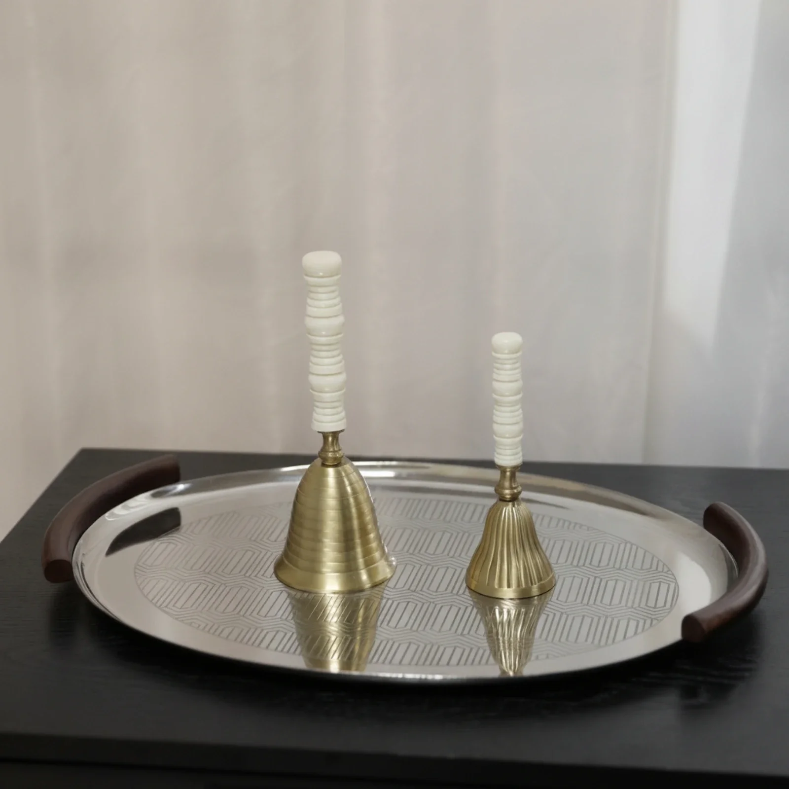 Decorative Hand Bell Slender Decorative Bell Ornament Vintage-Style Rustic for Coffee Table, Dining Display