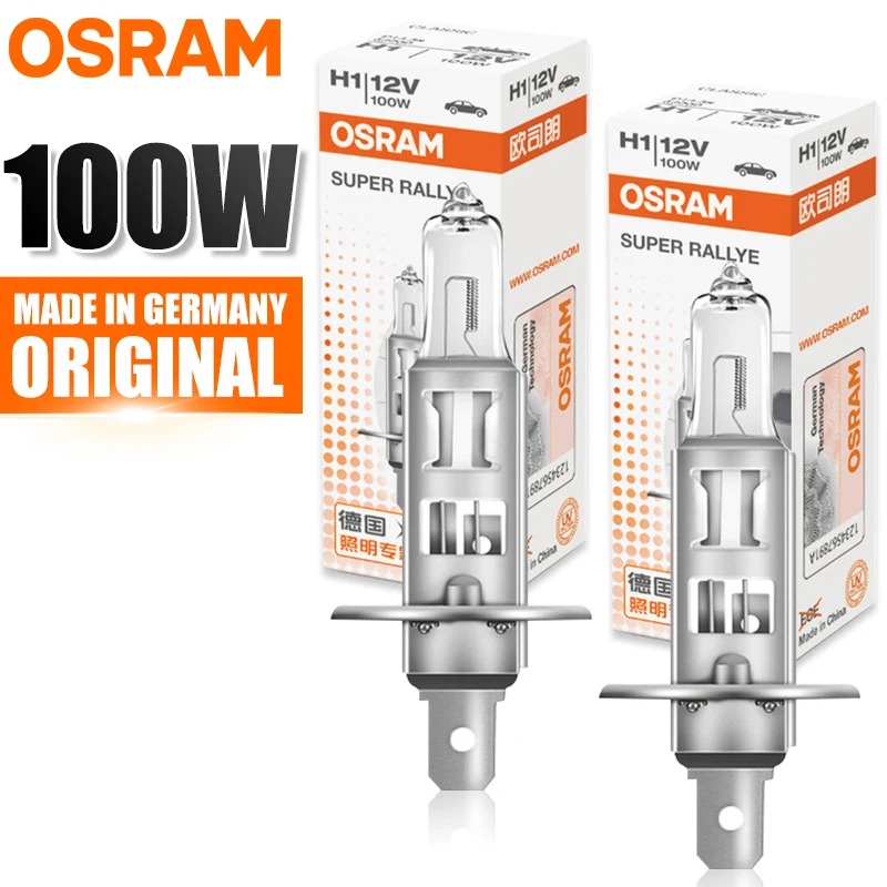 

Лампа галогенная OSRAM H1 H4 H3 H7 для фар автомобиля, 62200 62204, 12В 100Вт 80Вт, 3200К, суперяркая, ближний/дальний свет, противотуманная фара, OEM оригинал, 12В