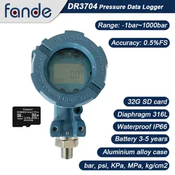 FANDESENSOR Pressure Data Logger Recorder 32G SD Card Explosion-proof -0.1-0-100MPa Accuracy 0.5%FS