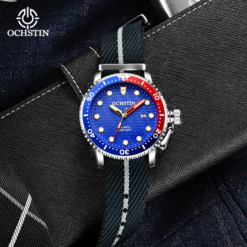 ochstin-men's-multifunctional-quartz-watch-voyager-series-nylon-strap-45mm-premium-alloy-case-13mm-sturdy-thickness-wristwatch