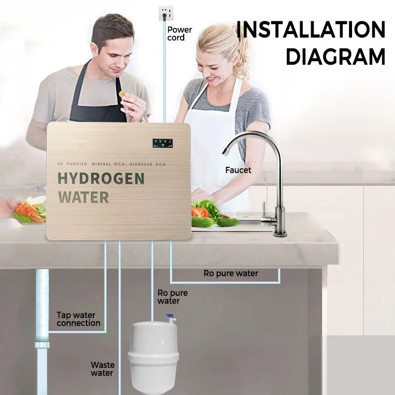 

Factory Supplying Household Water Filter System Machine 1500PPB Hydrogen Water Generator Purifier Machine For Health Drinking