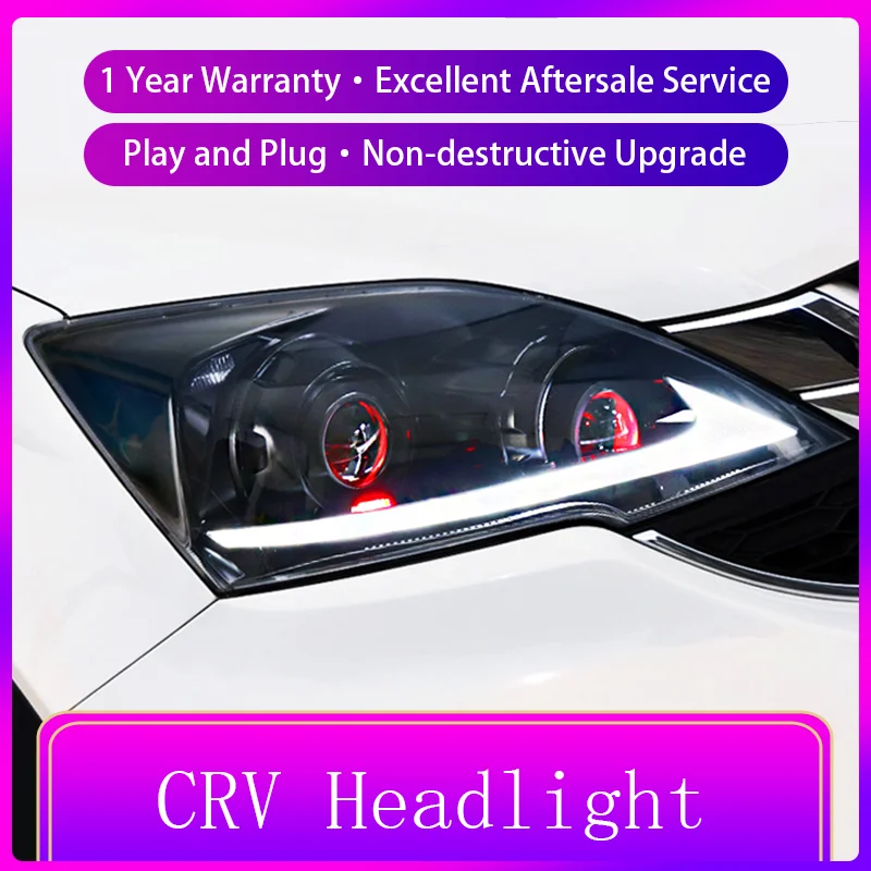 Powerful Headlights for Cars Honda CRV 2007-2011 Front Lamp Decorative DRL LED Turn Signal Projector Lens Tools Car Accessories