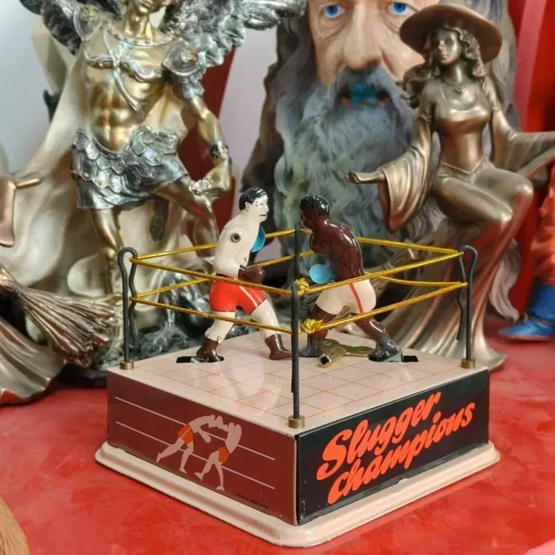 Wind up toy Adult Collection Retro Metal Tin arena champions boxer Boxing ring figure game Mechanical Clockwork birthday gift