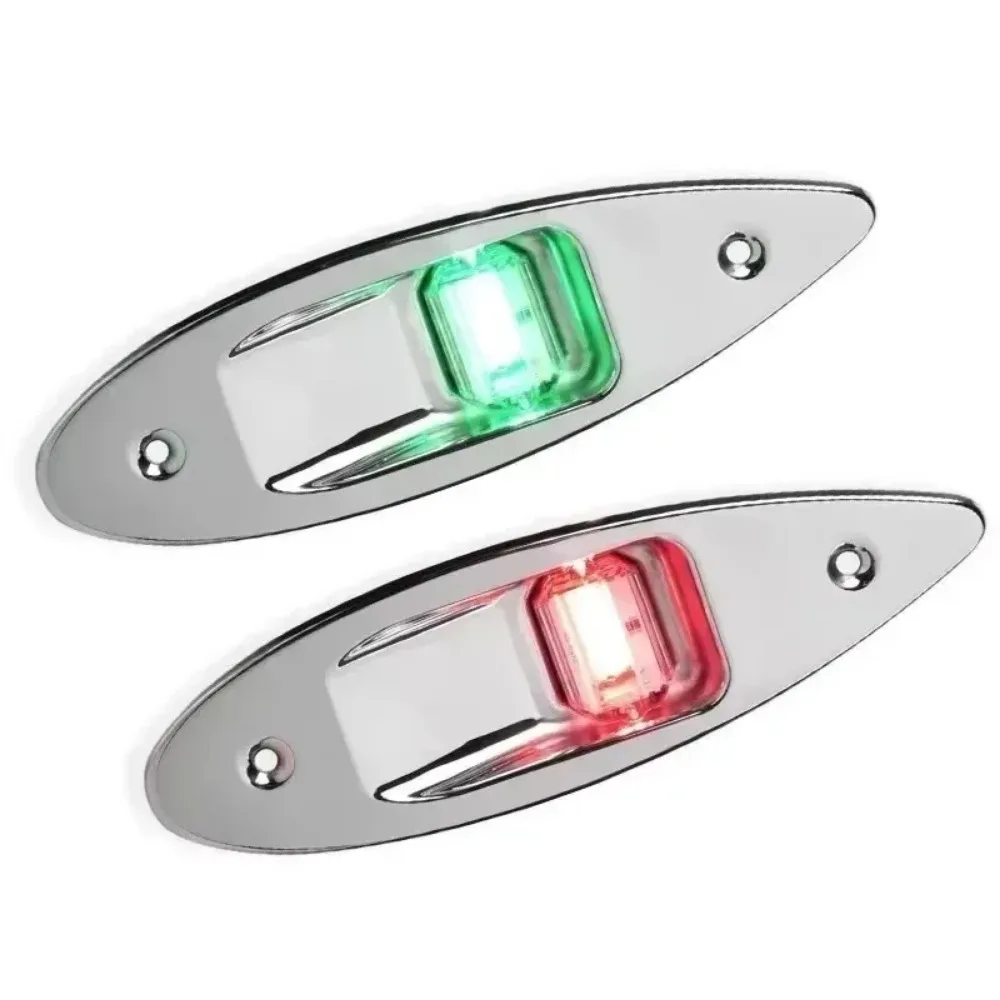 12V LED Boat Side Light Waterproof Navigation Light 2PCS Marine Boat Yacht Red/Green Signal Lamp Corrosion Resistant