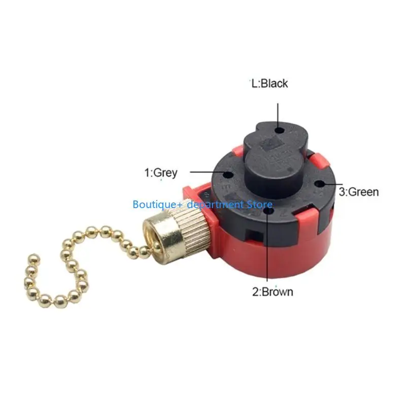 E1PD Reliable 4 Wire Fan Switches Convenient Fan Speed Controller Simple to Install Pull Chain Quick Fixing Lightweight