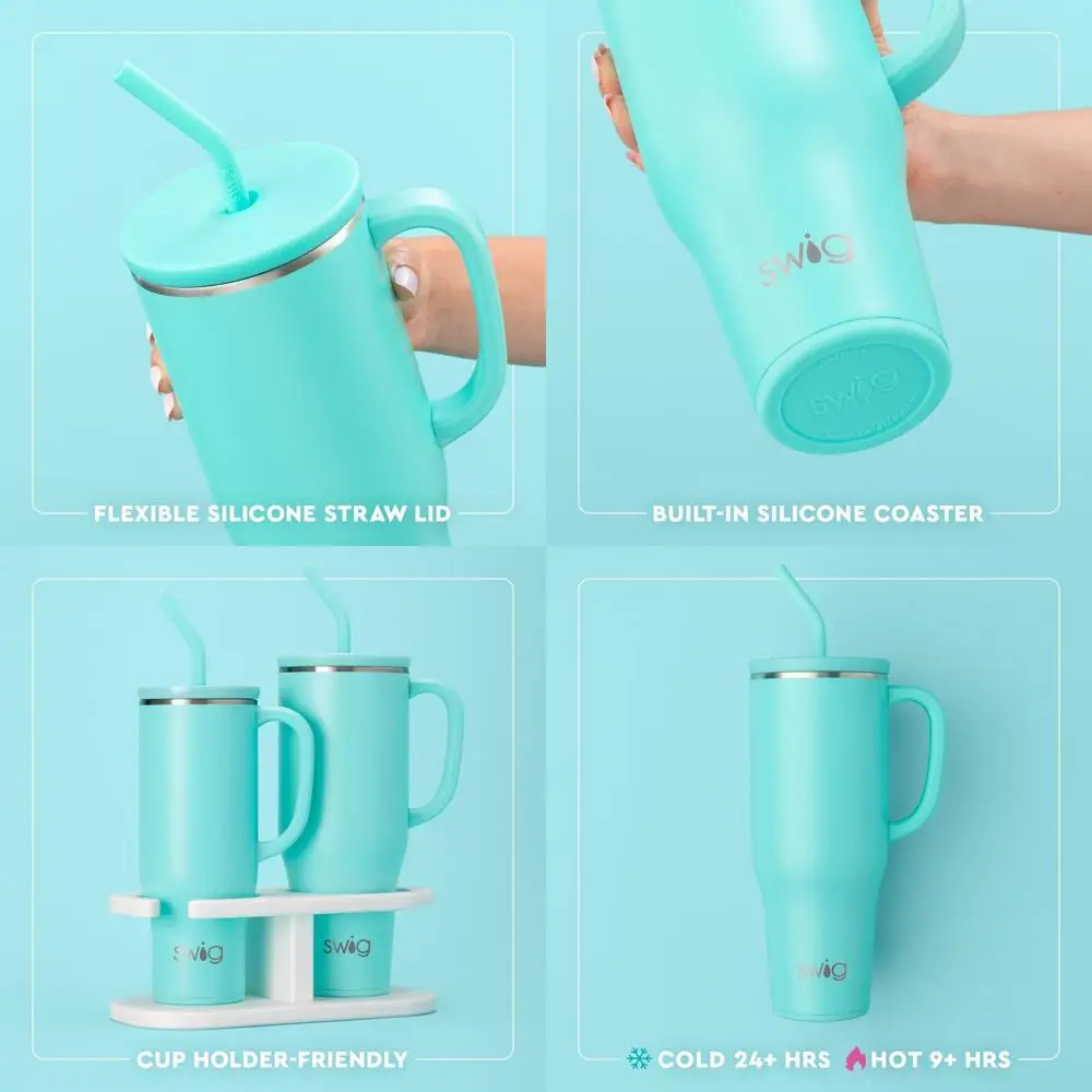 

Большая изолированная дорожная кружка на 40 унций с ручкой и соломинкой — идеальный подарок учителю для книжного клуба