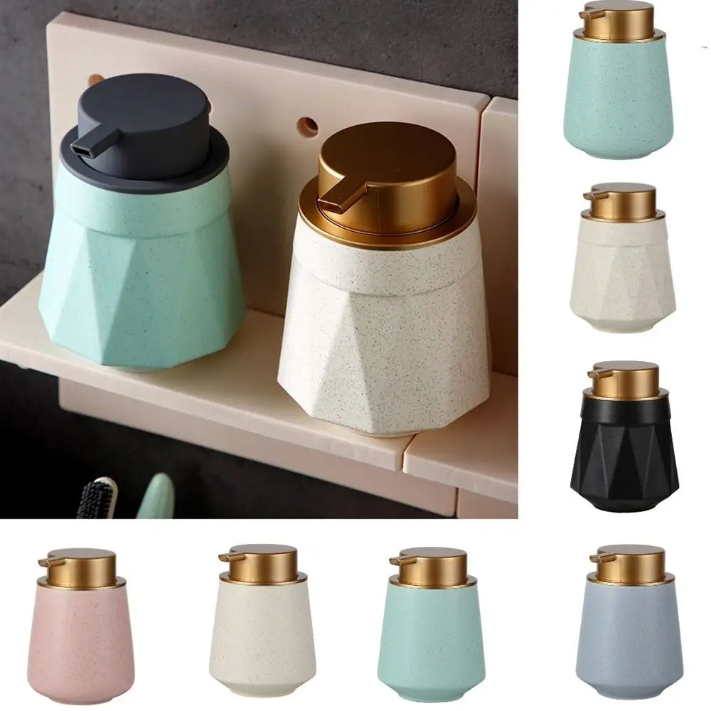 Refillable Ceramic Soap Dispenser Nordic Style Easy-to-Press Pump Lotion Foaming Bottle Removable Simple