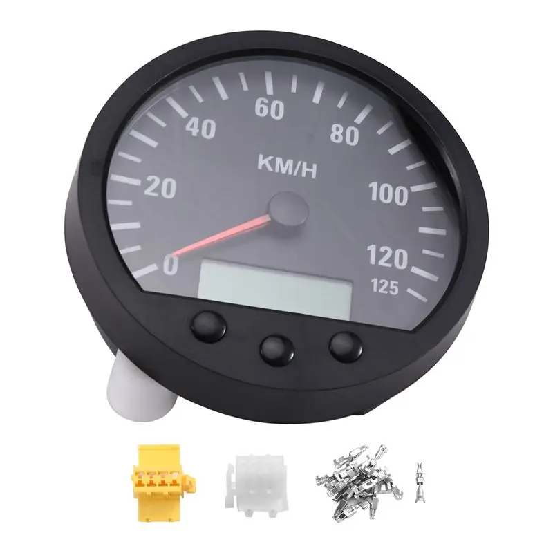 Newest Universal 140Mm Truck Speedometer Odometer 0-125Km/H 9-36V With Backlight Diameter-A67F