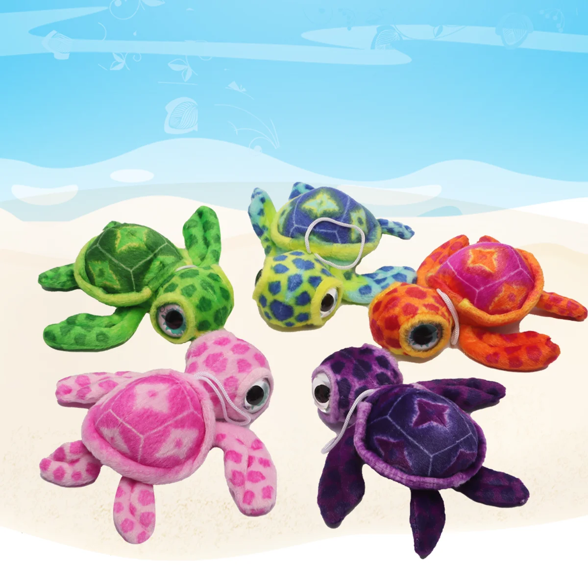 Realistico tartaruga di mare peluche ciondolo SeaTurtle morbido carino portachiavi bambola animale farcito portachiavi borsa auto ciondolo regalo