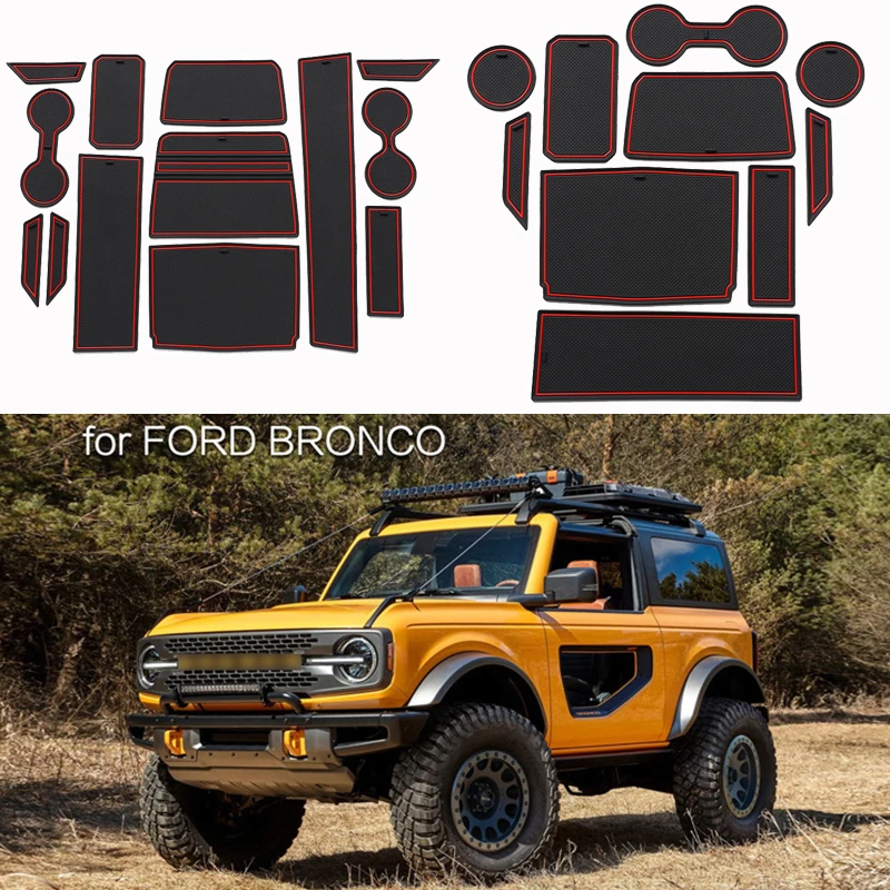 

Car Door Groove Mat For Ford Bronco 2021 Door Slot Pads Modified Dust Pad Storage Pad Car Interior Accessorie