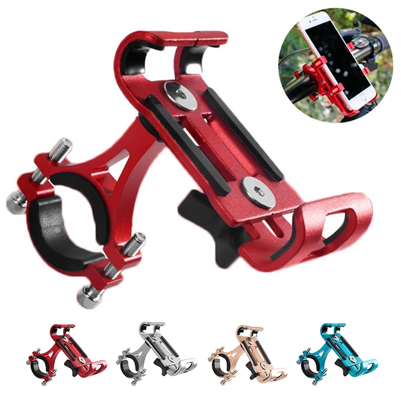 Metal Bicycle Motorcycle Phone Holder Scooter Aluminum Alloy Mobile Phone Holder Mountain Cycling Handlebar Bracket Accessories