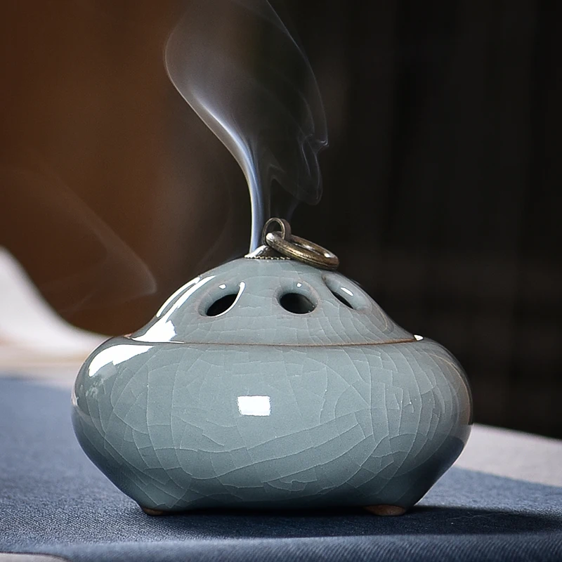 Sandalwood Stove Incense Indoor Incense Burner Tea Ceremony Buddha Worship Zen Ceramic Incense Coil Lucky Incense Burner