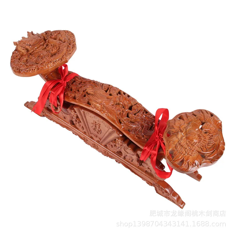 CZ mahogany ruyi ornament wood carving dragon and phoenix horizontal home jewelry mahogany crafts