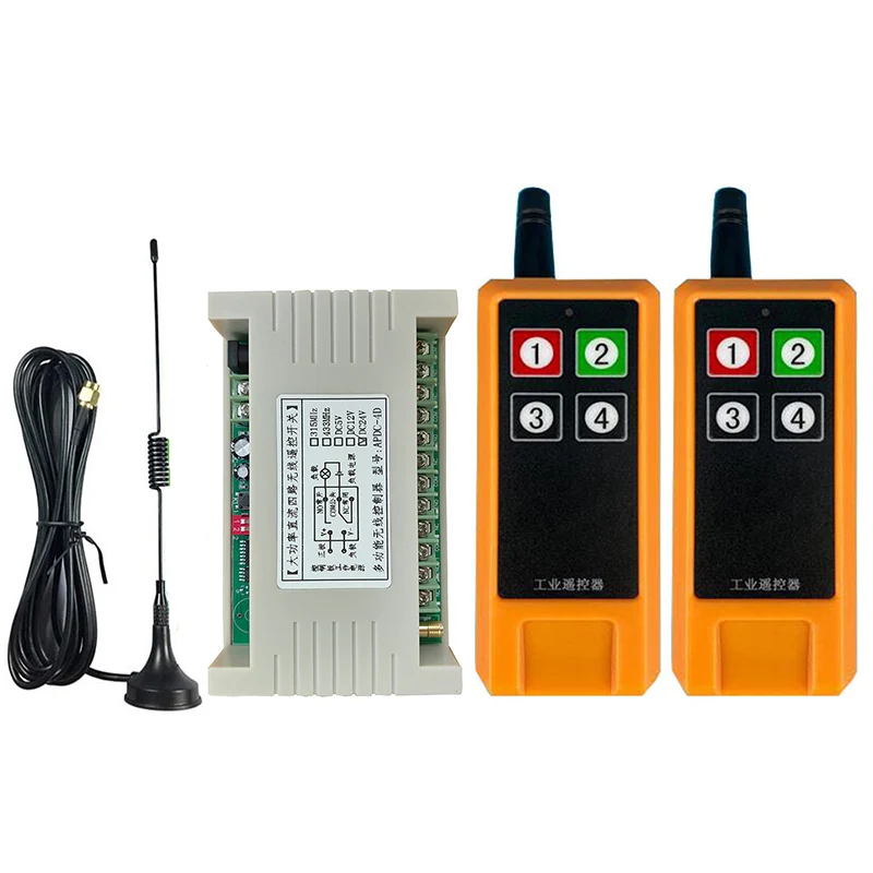 

DC12V 24V 30A 4CH RF беспроводной пульт дистанционного управления радиоприемник с 2000M пультом дистанционного управления присоска антенна