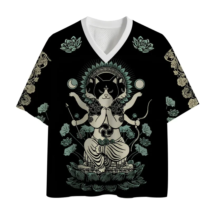Trending Cat Blessing Emoji meme Family Unisex Sports Shirt for Fitness Hip Hop Hiking Daily Street Sports Parent Child Top