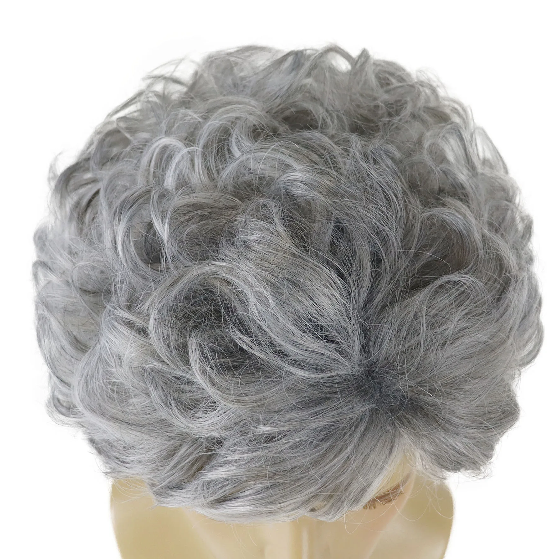 Синтетические волосы, короткие темно-серые парики для мужчин, мужской пушистый вьющийся парик для старика с челкой, подарки дедушке, парик для папы, ежедневный косплей