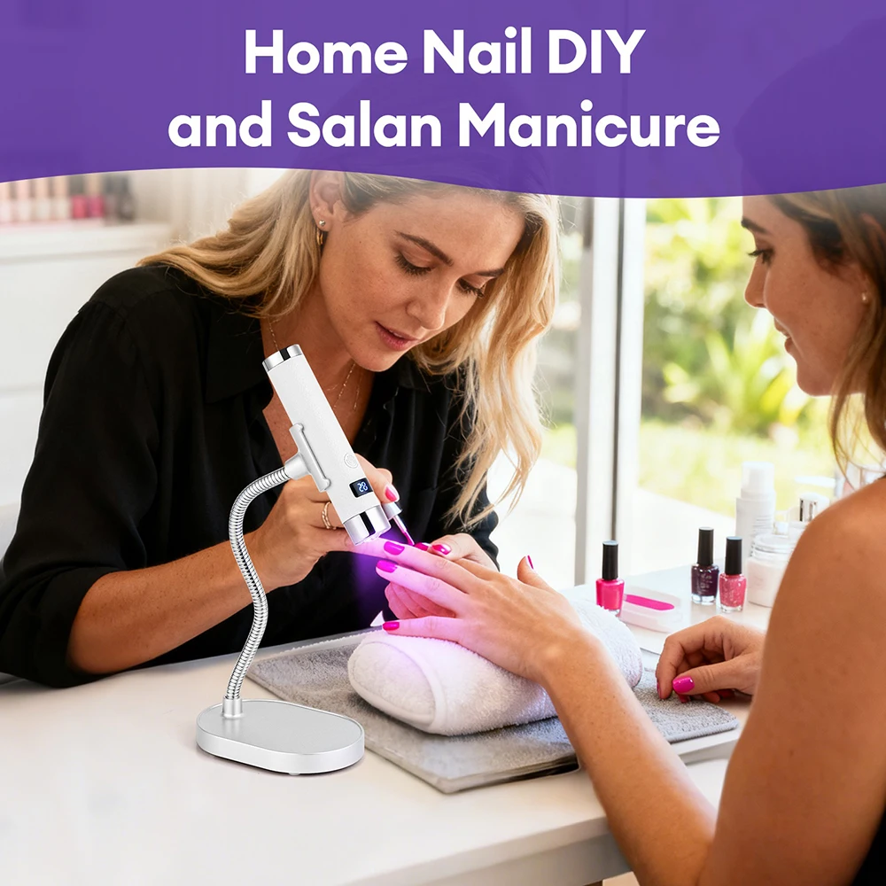 휴대용 UV 네일 램프 핸드헬드 스탠드 USB 충전식 젤 네일 램프 유연한 호스 LED 테라피 라이트 네일 아트 도구