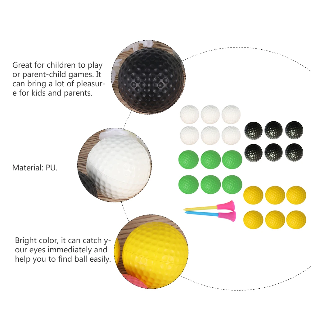 

26Pcs Golf Balls Soft PU Elastic Colorful Indoor Practice Training Balls Lightweight Safe for Kids Adults Indoor Golfs Ball