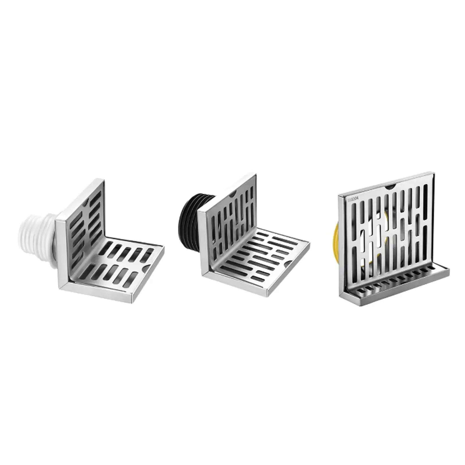 Corner Floor Drain Grid Grate for PVC Pipe for Bathroom Balcony Kitchens
