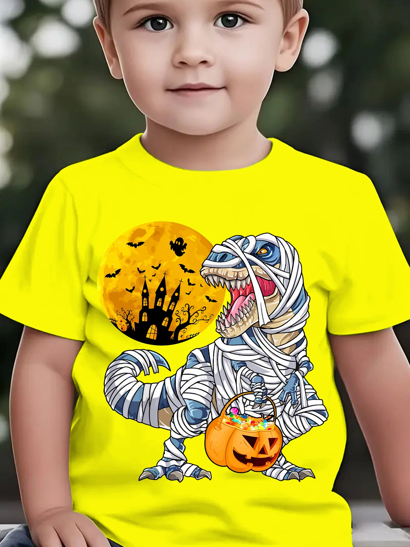 Novo moletom casual infantil da moda, padrão de impressão de abóbora de dinossauro impresso em 3D, uso diário, textura macia, toque confortável
