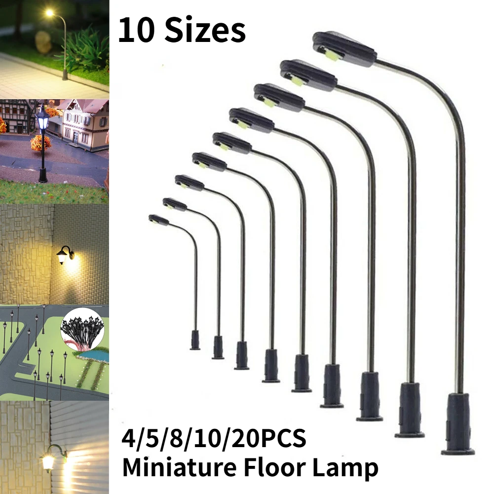 10pcs Wall Lamps LED Street Outdoor Lamps HO Scale Houses Building Set Garden Home Decor Decoration Crafts Miniatures Lampshade