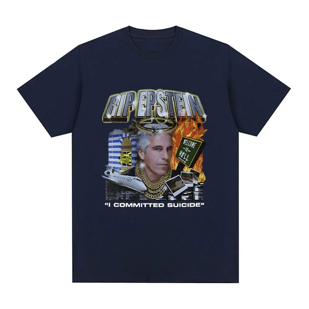 جيفري إبستين نمط تي شيرت 2025 الصيف الرجال النساء موضة عادية ريترو القوطية سوبر كبير القطن تي شيرت ملابس الشارع #3