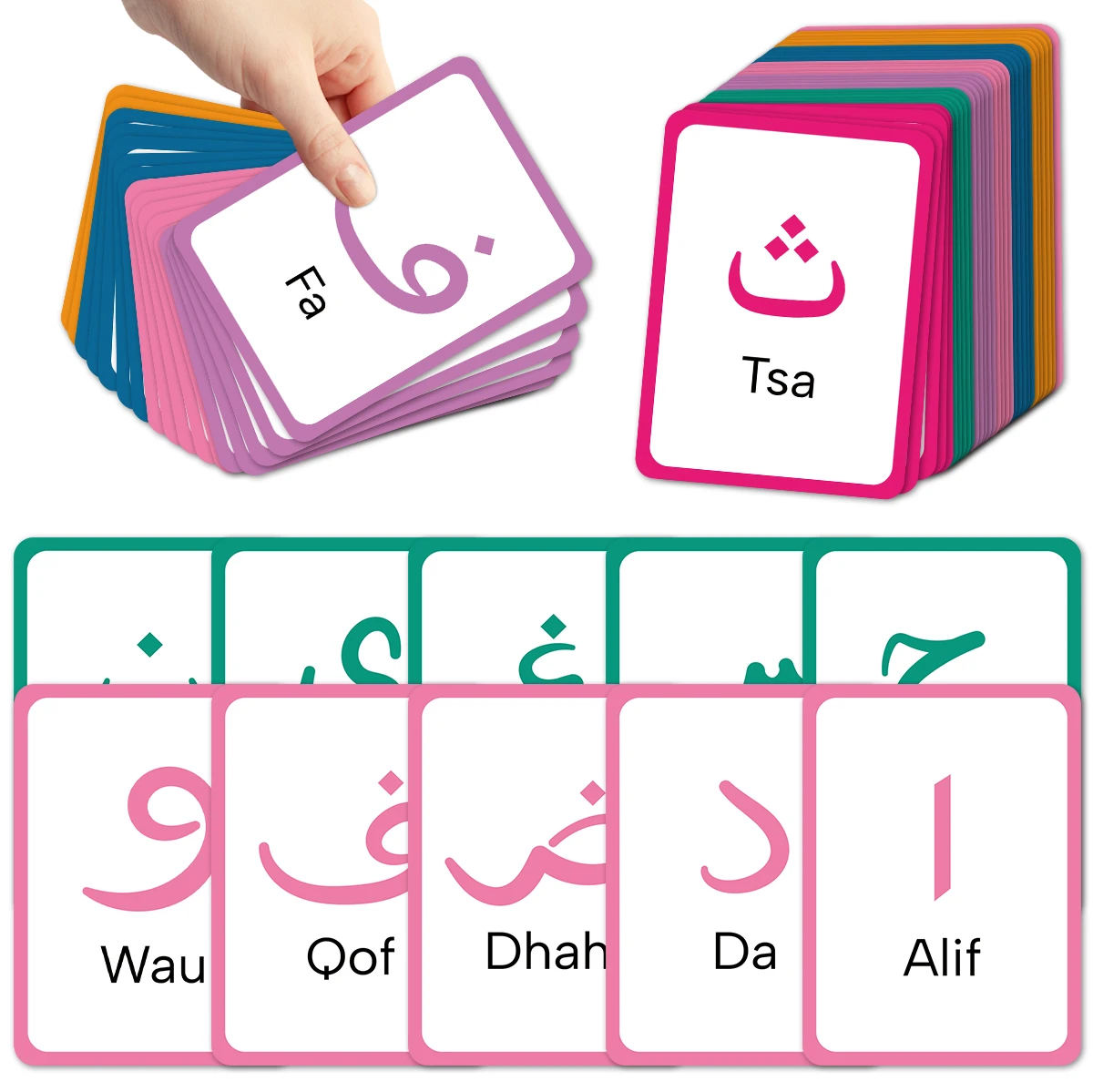 アラビア語の初心者に適したアラビア語アルファベットカード 30 枚、早期教育インタラクティブライティング追跡練習学習ツール
