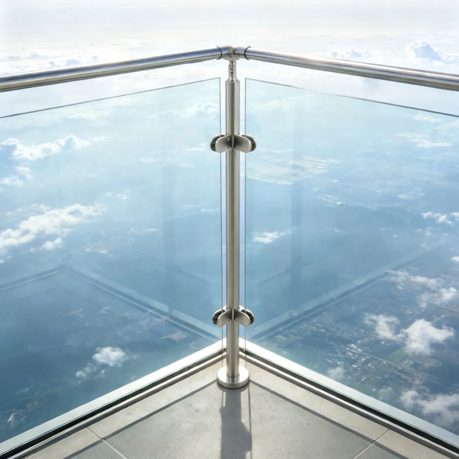 110cm Corner Column Post, Stainless Steel Coner Post, Corner Post for Glass Railing