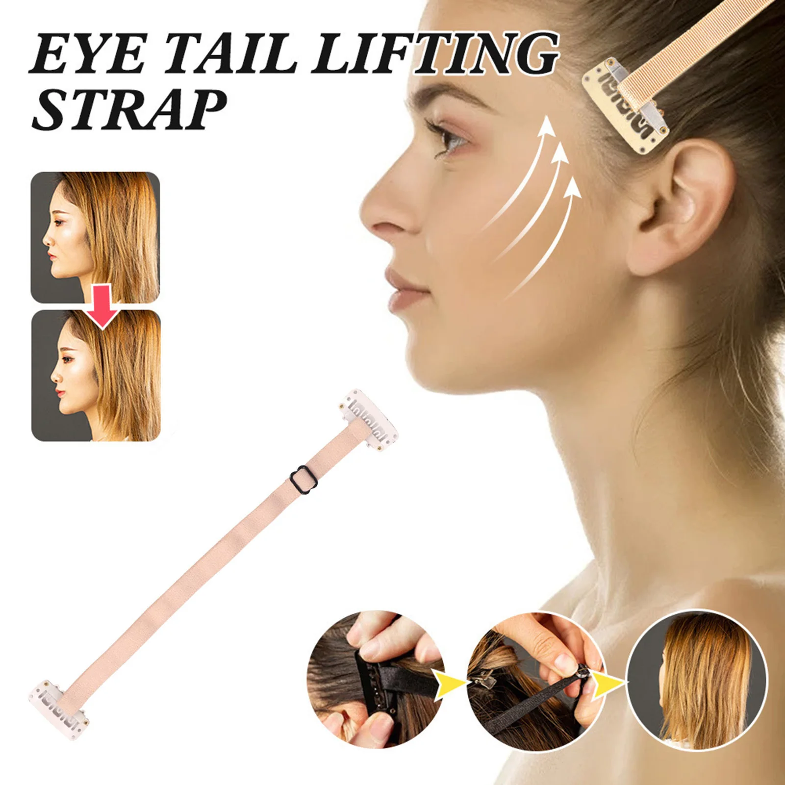 Facelift Bands with Clips Tightening and Smoothing Facelift Straps Instantly Remove Eye Fishtail Wrinkles