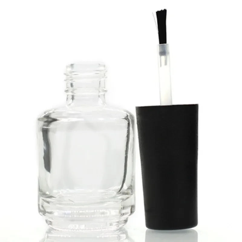 

10pcs 15ml Transparent Glass Nail Polish Bottle Empty With Lid Brush Cosmetic Containers Nail Glass Bottles with Brush