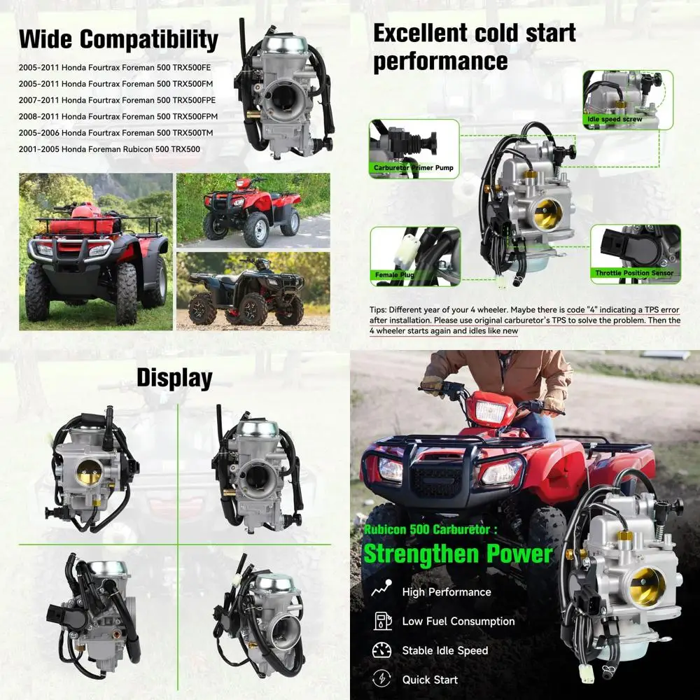 

Rubicon 500 Carburetor Carb Choke Cable Kit for Fourtrax Foreman Rubicon 500 TRX500 2005-2011 TRX500FE TRX500FM TRX500FPE TRX500