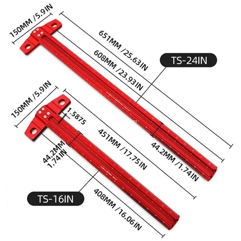 Houtbewerking Kraspen voor T Type Liniaal voor Gat Treklijn Tand 16in/24in voor Dropship