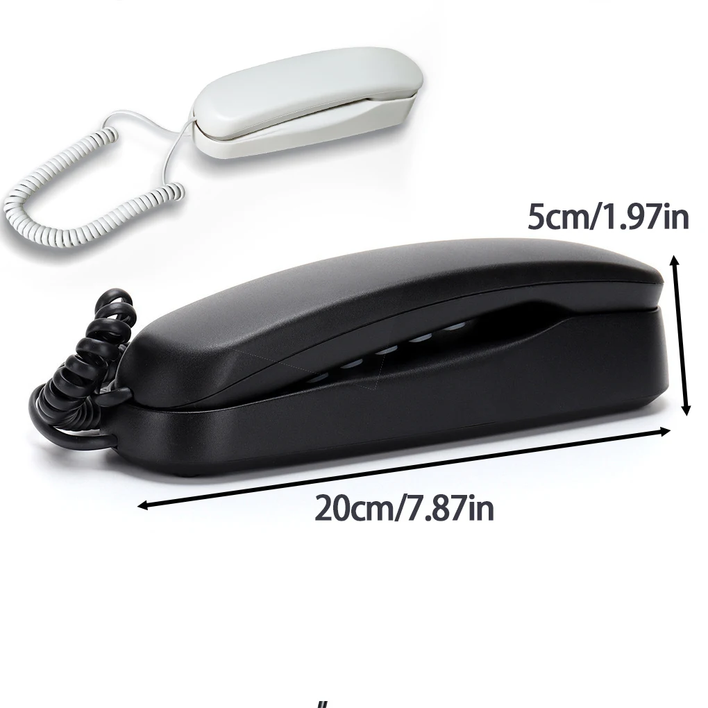Slim Trimline Corded Wall Phone Redial Function– Landline Telephone for Home/Hotel/School/Office/Bathroom Use