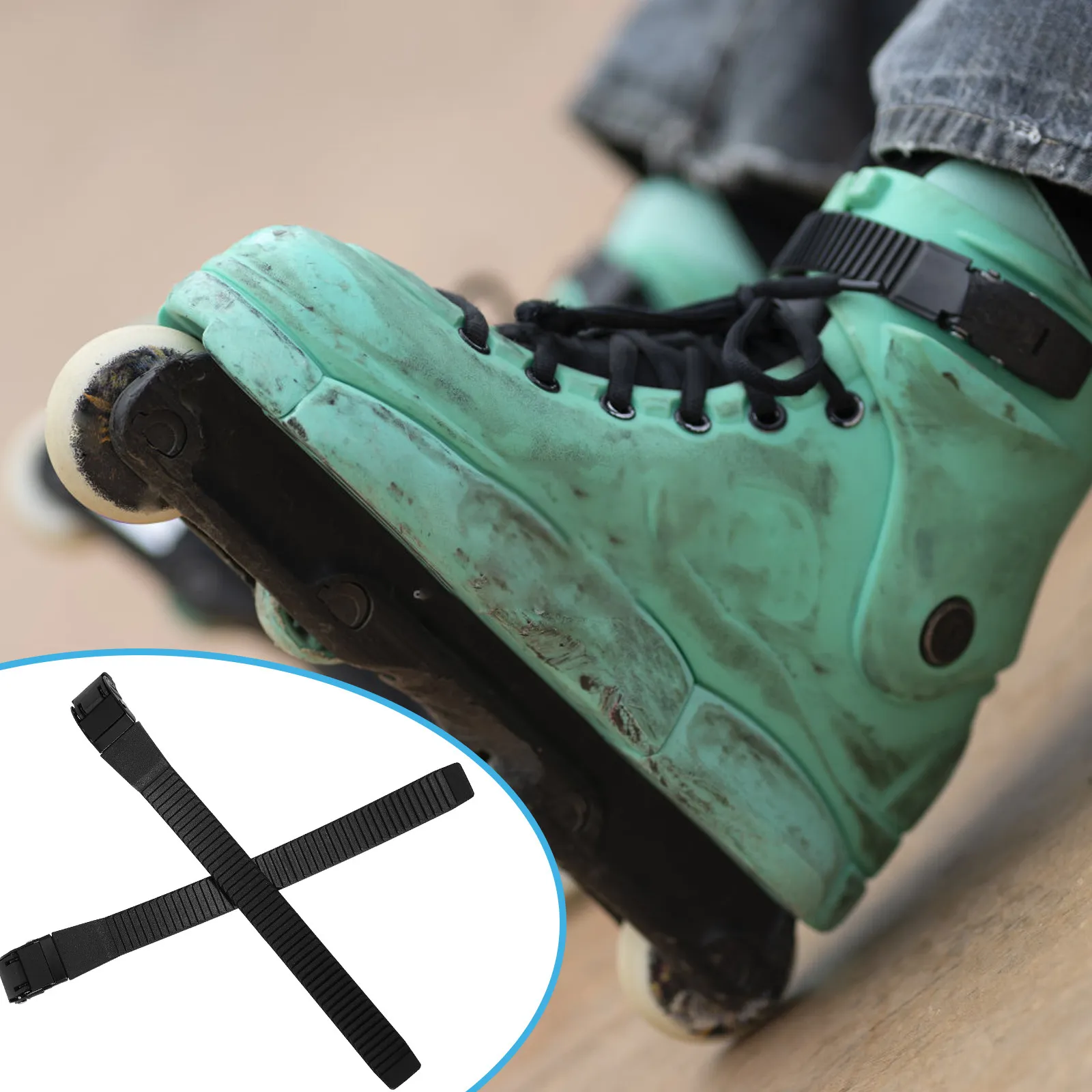 

2Set Skating Shoes Strap Buckle Kit Professional Roller Skates Accessory Adjustable Length Secure Fastening for Inline Skates