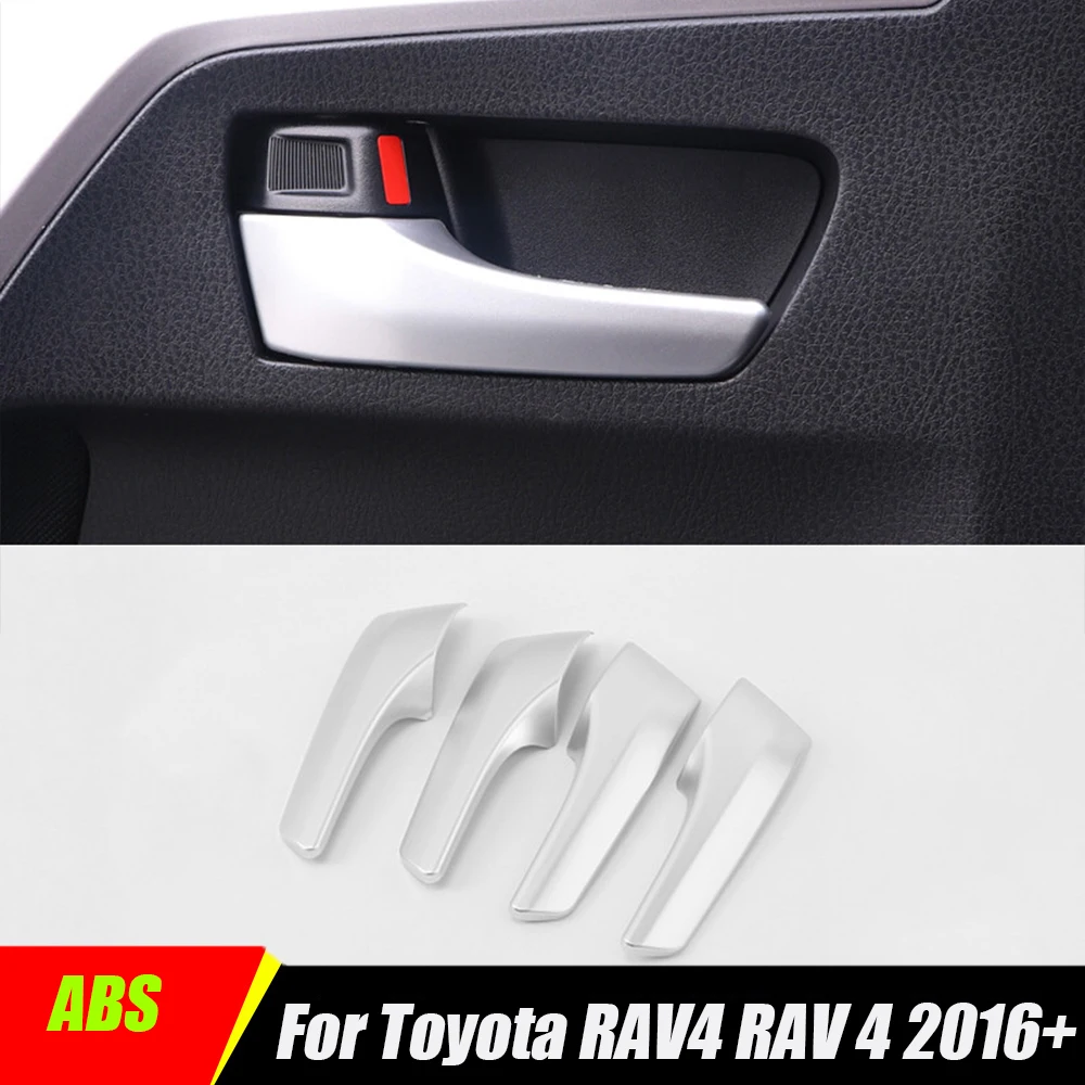 

For Toyota RAV4 RAV 4 2016 2017 2018 accessories Inner Door Handle Cover Door Catch Cover Trim car styling ABS Matte 4 Pcs/Set