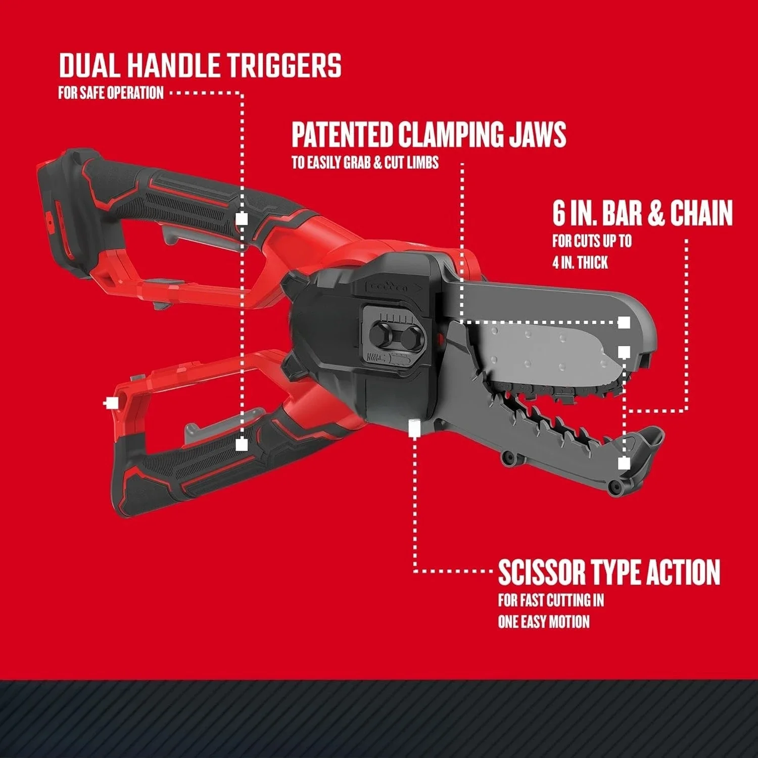 Аккумуляторная ножница ZZH V20, 6-дюймовая, только голый инструмент (CMCCSL621B)