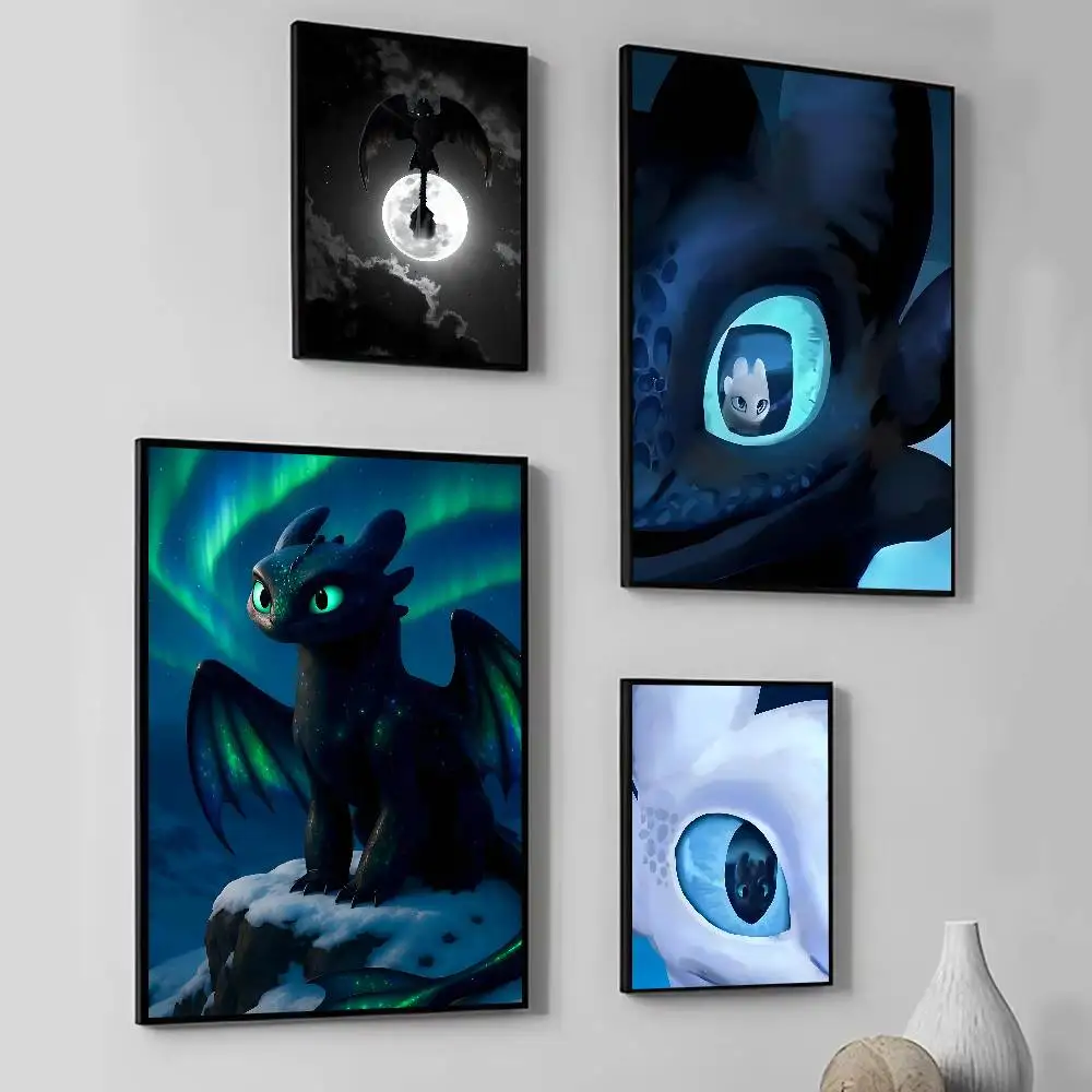 Cartoon Anime How To T-Train Your D-Dragon Manga Posters Self Adhesive Waterproof Ideal For Living Room Bedroom Bar Decoration