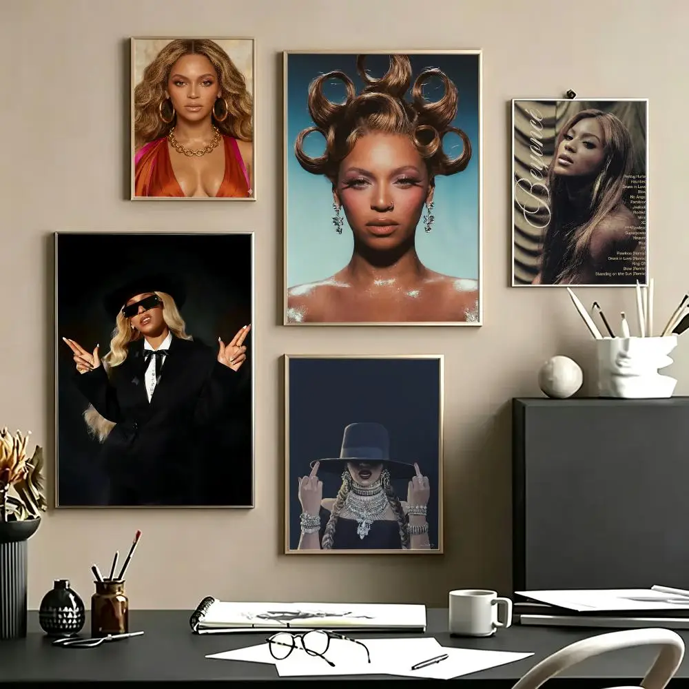 music Beyoncé Poster Poster HD Self Adhesive Waterproof Art Print Wall Decor for Bedroom Living Room Home Gift