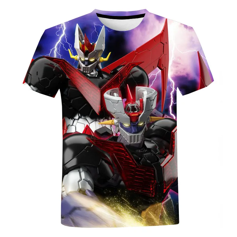 Mazinger Z Graphic T Shirts Summer Men Clothing Round Neck Oversized T-shirt Fashion Short Sleeve Harajuku Streetwear Tops Tees