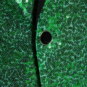 Jaqueta luxuosa de lantejoulas masculina, vestido de palco, casaco blazer masculino, bar KTV, verde, prata, moda 12 principais vendas conjunto lantejoula verde - №11