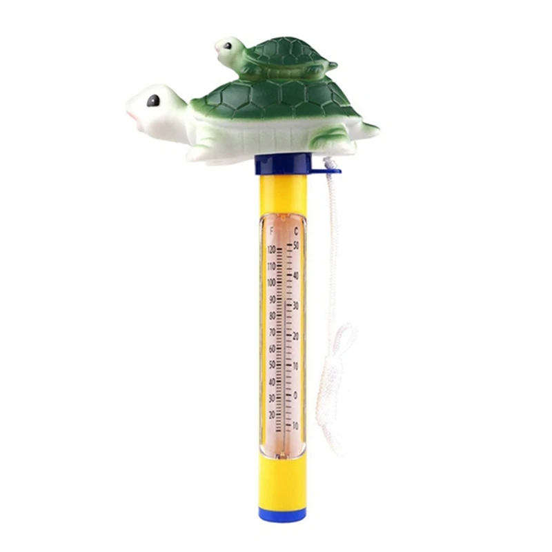 Cartoon Pool Thermometer Floating Swimming Pool Thermometer Outdoor Indoor Bath Water Pond Green Turtle Thermometer-Drop Ship