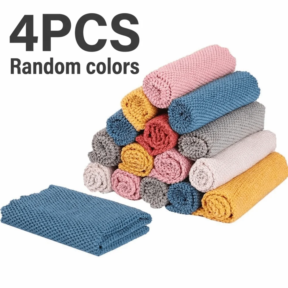 New Microfiber Cleaning Towel Absorbent Thickened Cleaning Cloth No Watermarks Pearl Weave Dish Cloth Car Washing