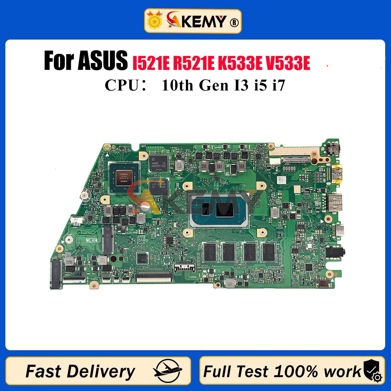 

X521EQ Материнская плата для ноутбука ASUS X521E I521E R521E K533E V533E S533E X521EAY X521EQY X521EPY Материнская плата с 10-го поколения I3 i5 i7