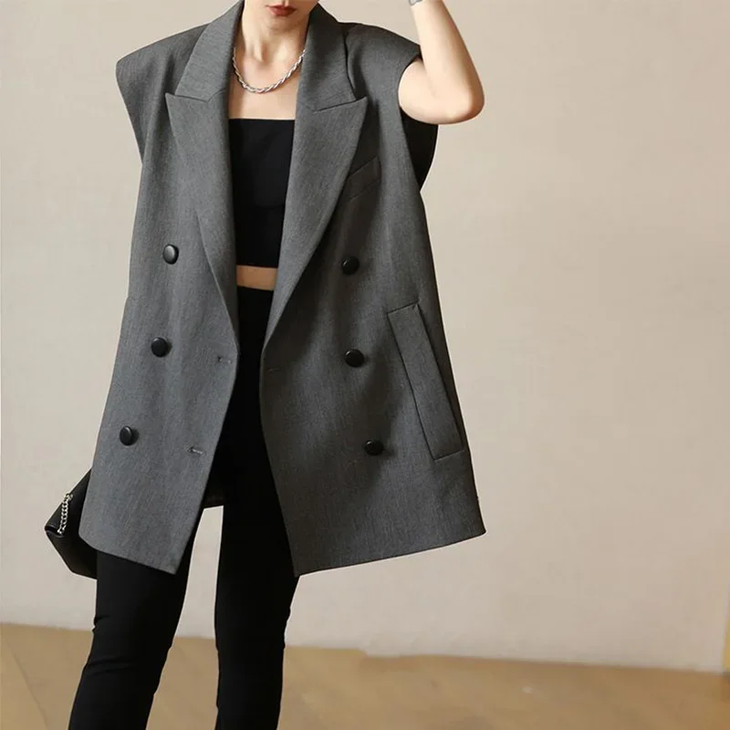 

Утягивающий костюм с высокой посадкой и рукавами, жилет, женская модная уличная одежда с рукавами, весна 2025 г.