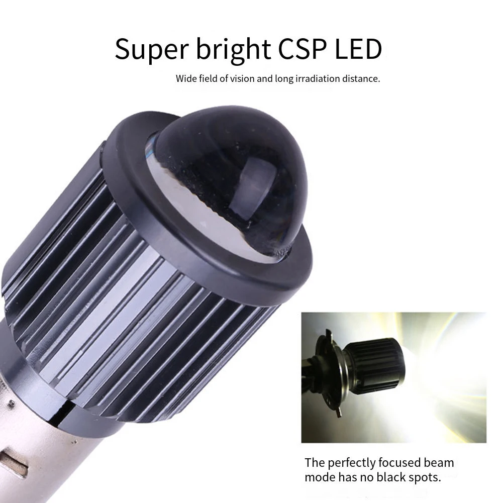 1PC LED Lights Motorcycle Headlights H4 Dual-Color High-Intensity Lens Bulbs White/Yellow Motorcycle Front LED Lamp