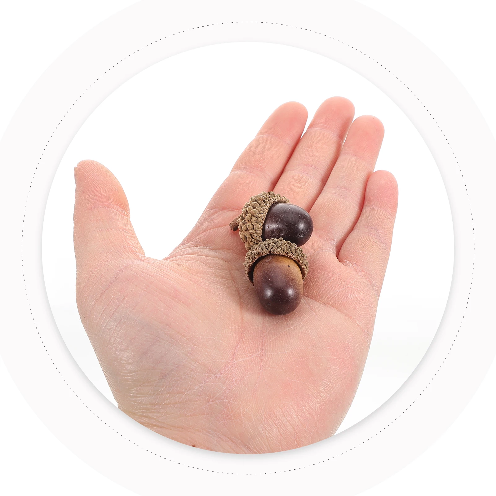 

50pcs Artificial Acorn Decorations Bulk Lifelike Simulated Pine Cone for Squirrels Ornaments Tree Table Filler Crafts Fall Wood